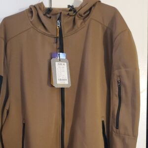 Men's Brown Performance Jacket with Hood